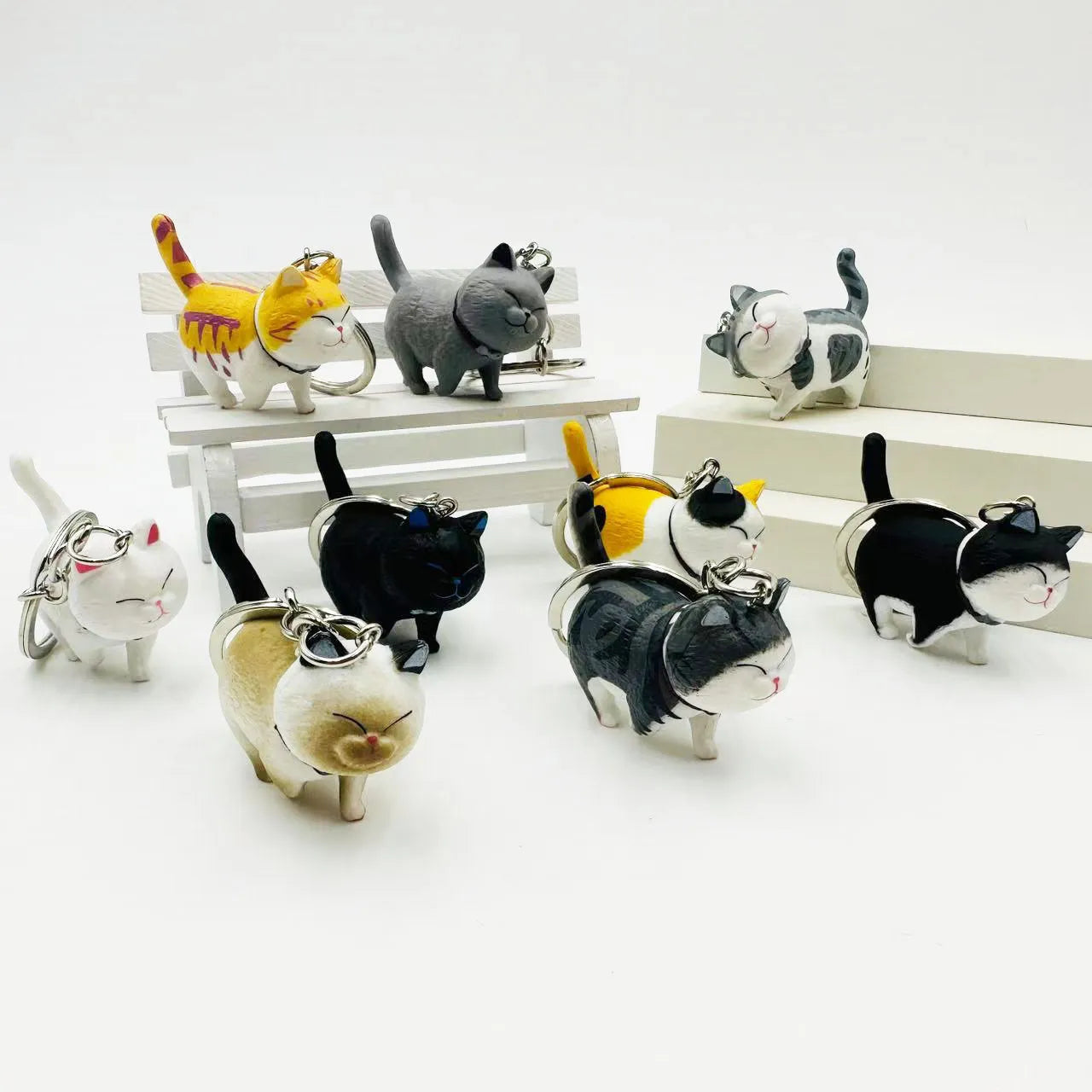 Happy Strides Walking Kitty Keychain
