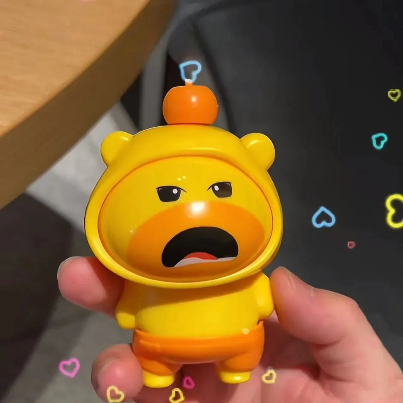 Yellow Capybara Face Changing Keychain