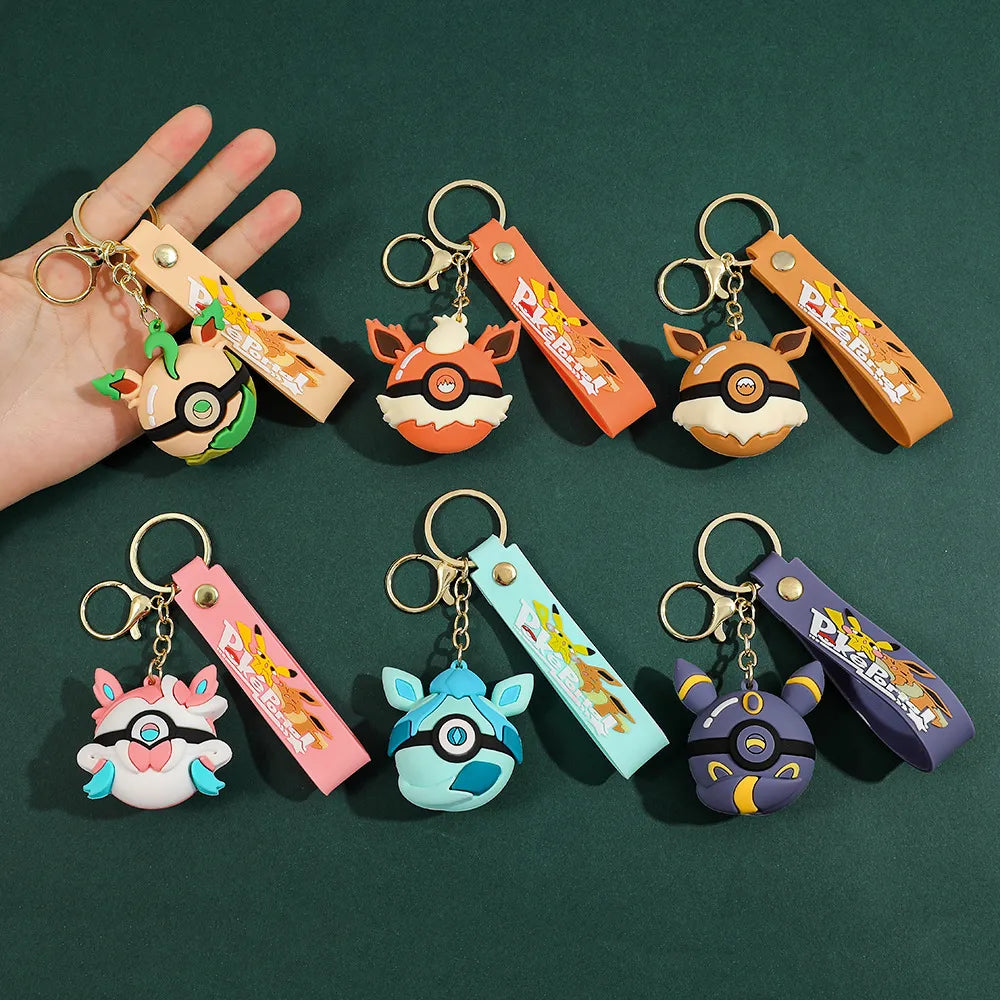 Elemental Eeveelution Pokeball Keychain