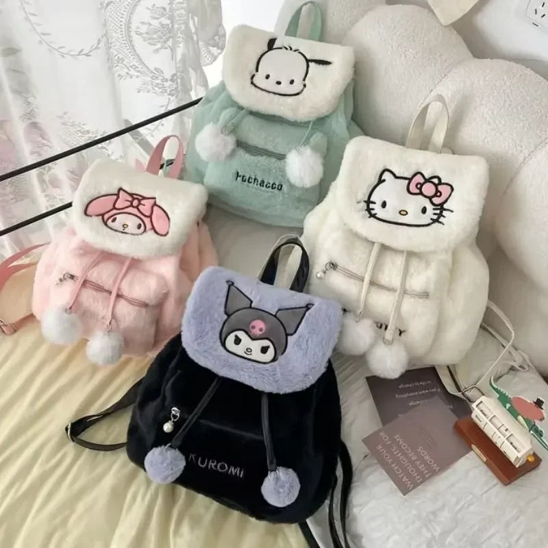 Sanrio Kawaii Plush Flap Backpacks