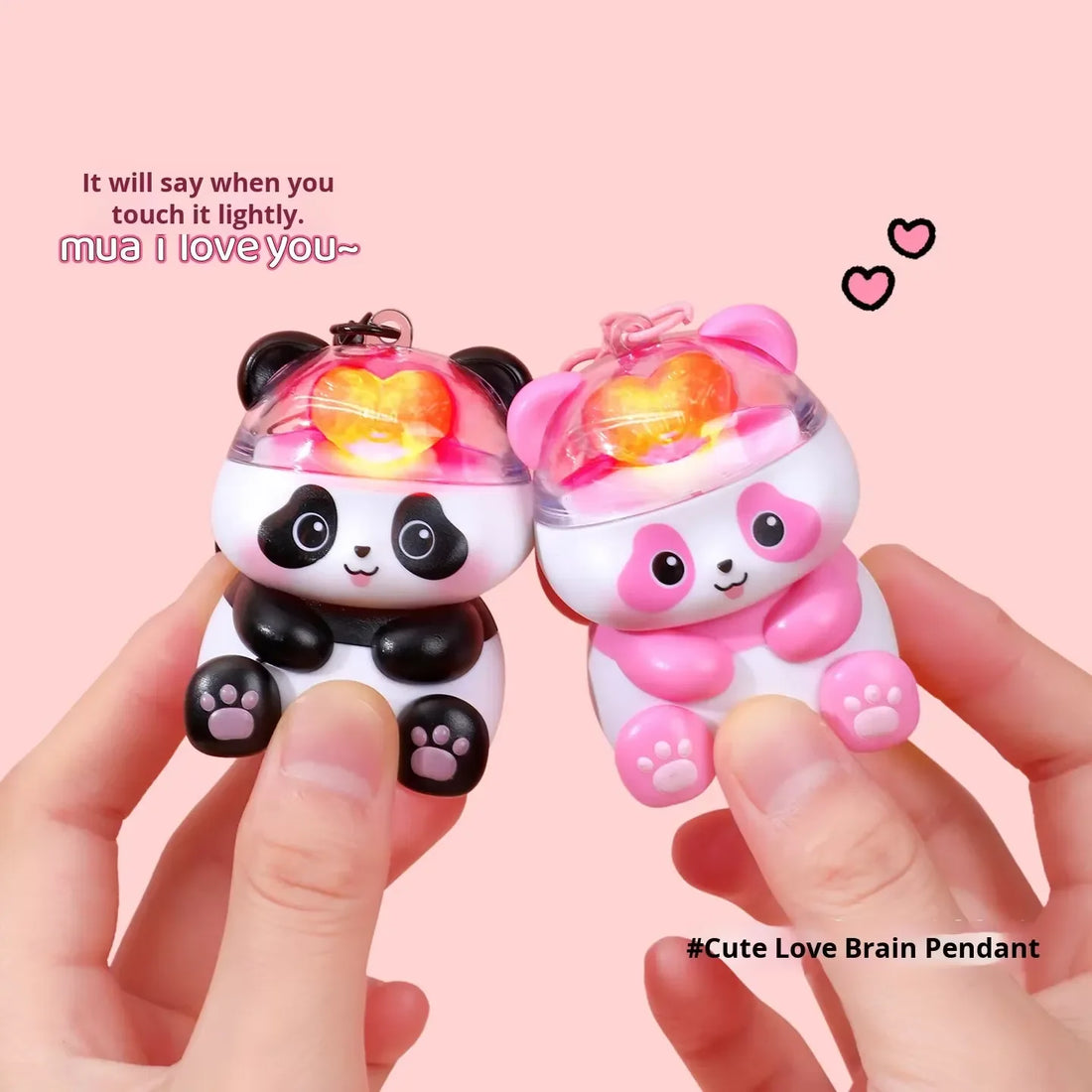 Panda Pulse I Love You Keychain