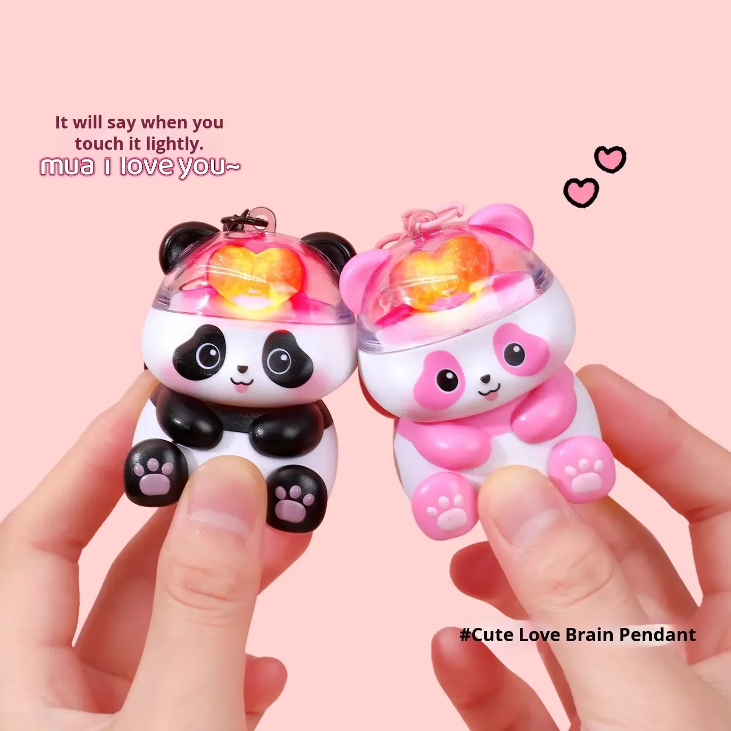 Panda Pulse I Love You Keychain