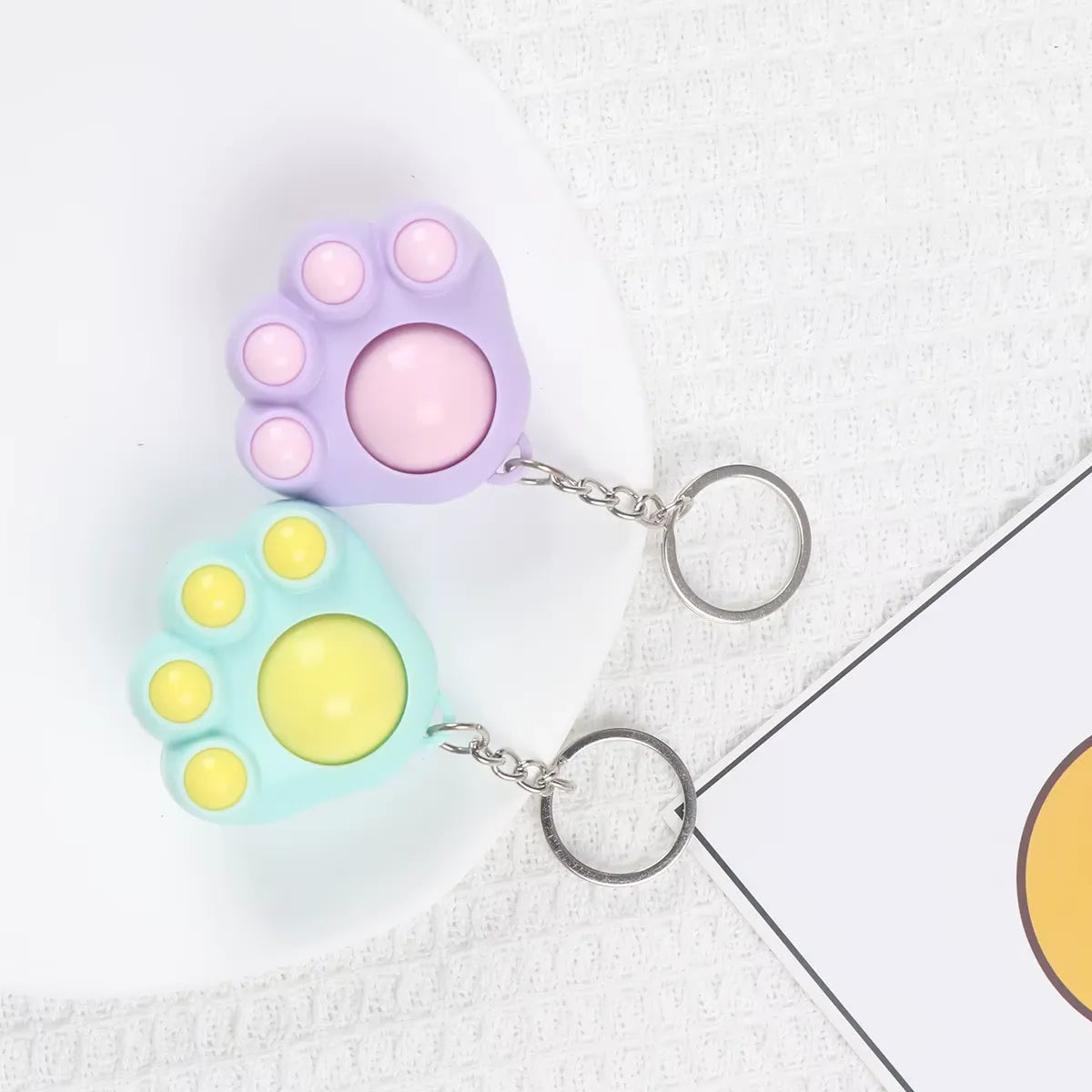 Cat Paw Sensory Massager Fidget Keychain