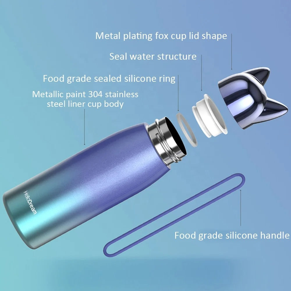 Cute Cat Fox Ears Insulated Bottle (300 ml)