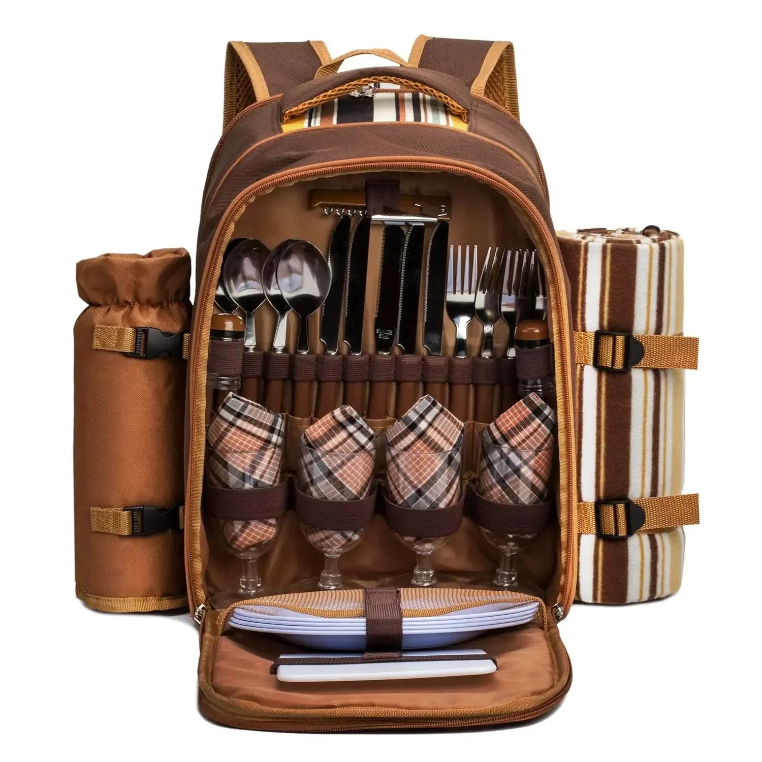 Deluxe Bottle Carry Picnic Backpack