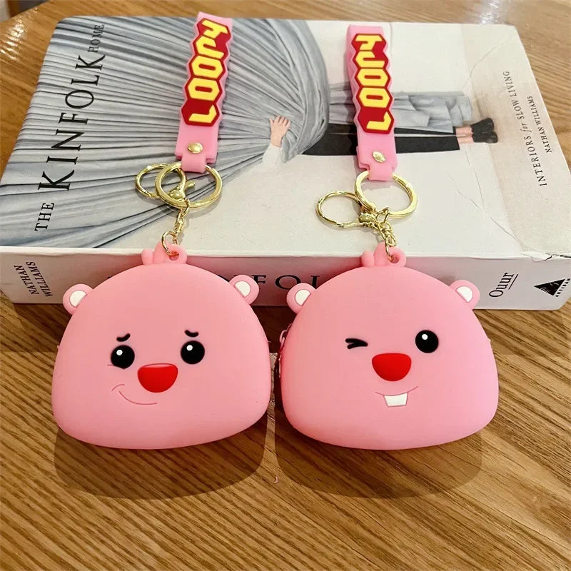 Loopy Pink Beaver Coin Purse