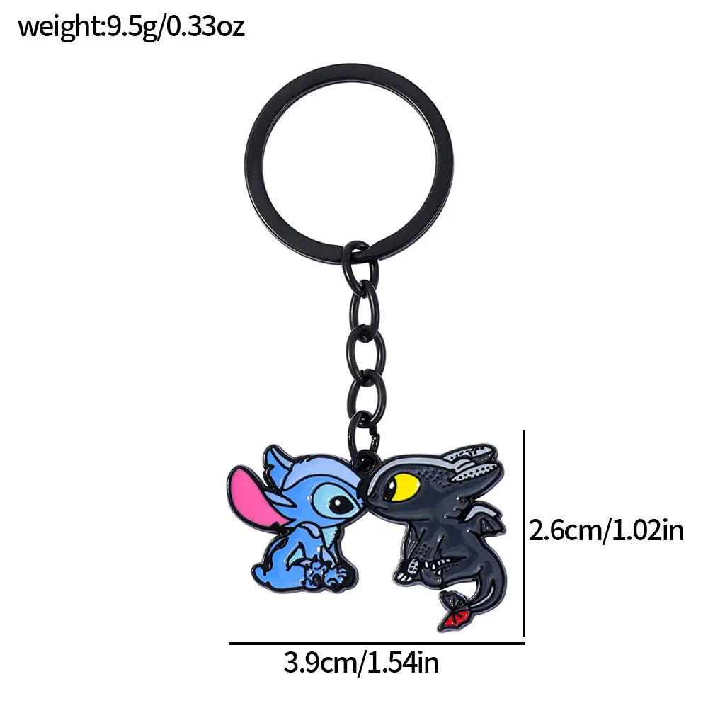Stitch & Toothless Attachment Keychain
