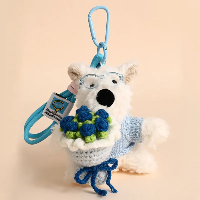 West Highland Floral Gift Plush Keychain