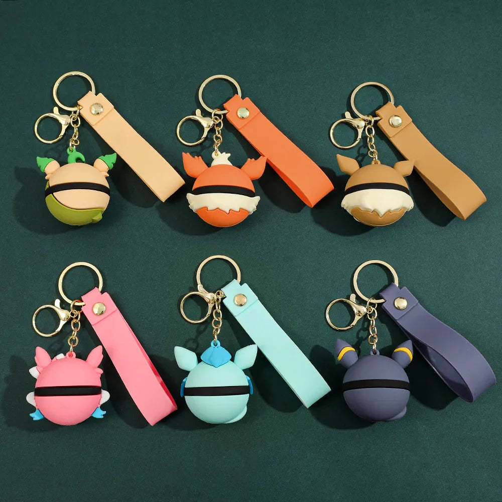 Elemental Eeveelution Pokeball Keychain