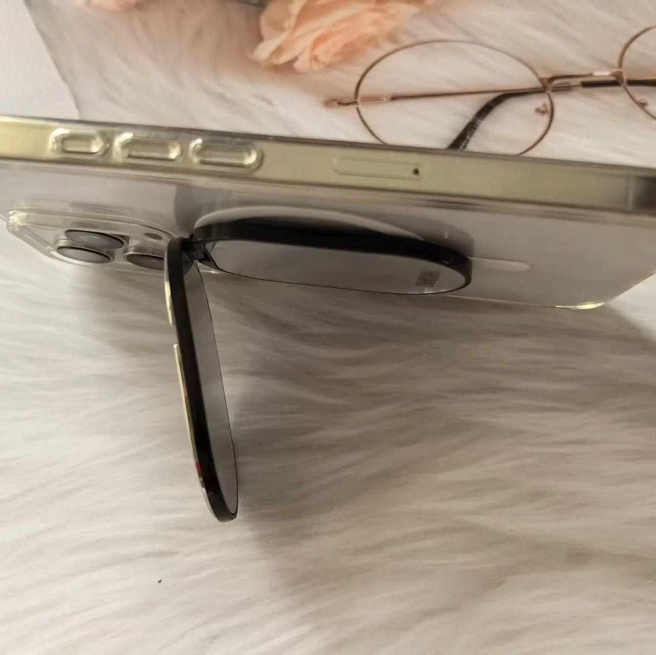 D Luxe Noir Dual-Reflect Phone Mirror