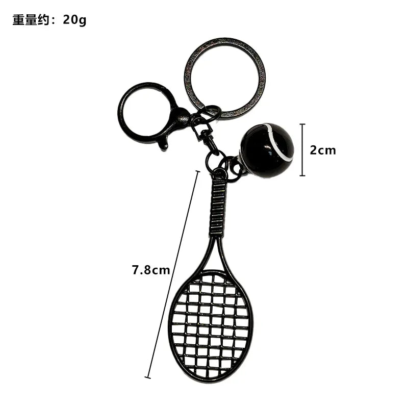 Grand Slam Pastel Tennis Racket & Ball 3D Keychain