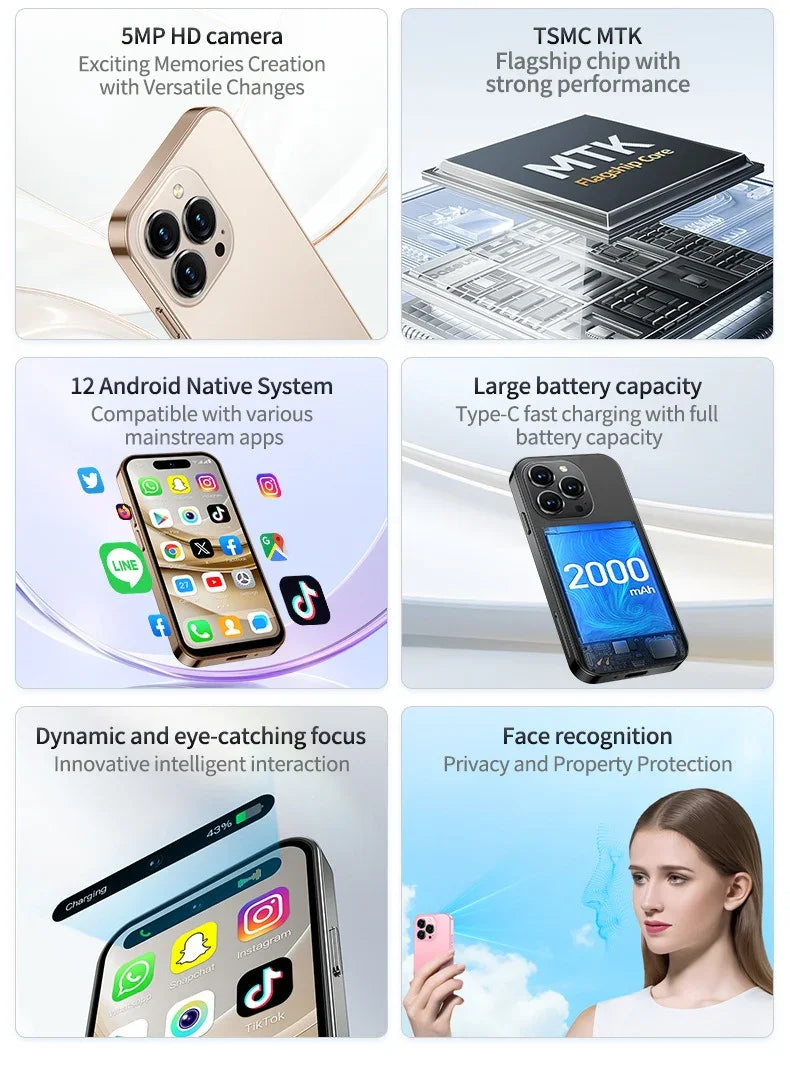 i17 Pro Mini Functional Smartphone