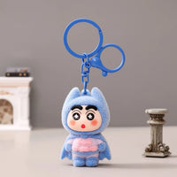 Bat Hero Shinchan Flocked Keychain
