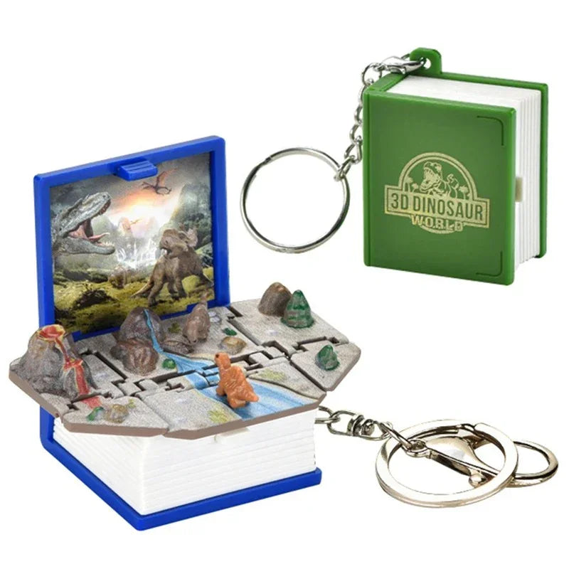Jurassic Dinosaur Folding Book Keychain