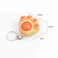 Cat Paw Sensory Massager Fidget Keychain