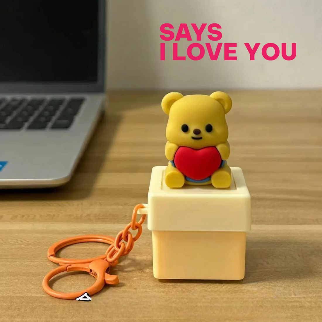 Butter Bear I Love You Fidget Keychain