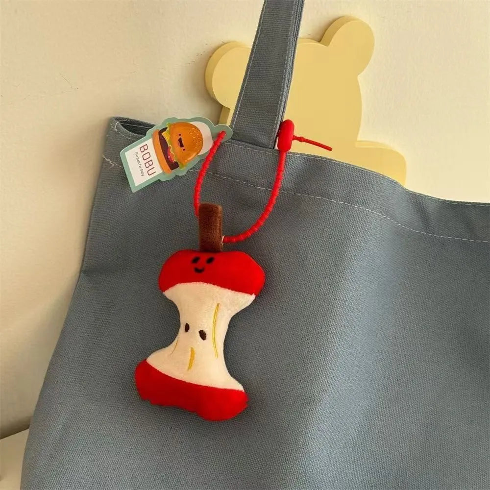 Half Apple Core Plush Keychain