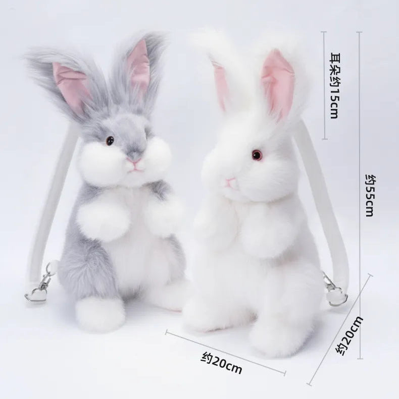 Bear Hugs Realistic Angora Rabbit Plush Backpack