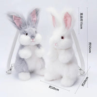 Bear Hugs Realistic Angora Rabbit Plush Backpack
