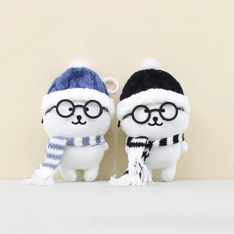 Winter Geek Bear Plush Keychain