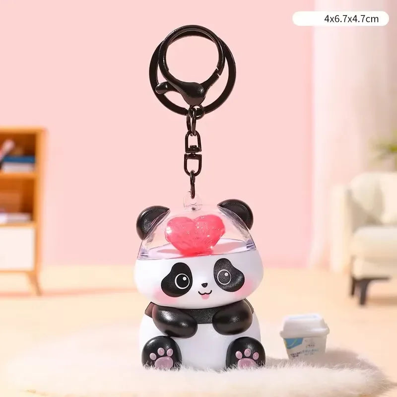 Panda Pulse I Love You Keychain