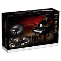 LEGO Ideas Grand Piano set packaging with piano illustration and LEGO branding.