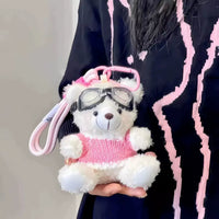 Flight Friend Pilot Bear Plush Keychain