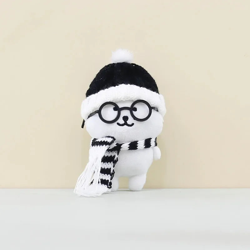 Winter Geek Bear Plush Keychain