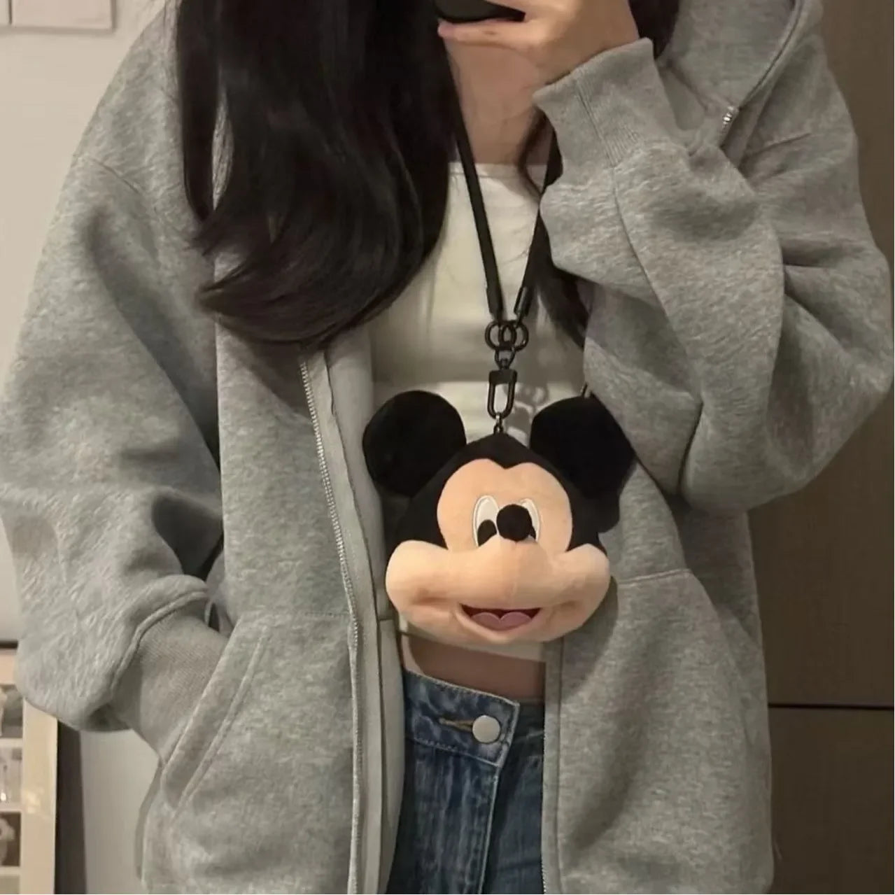 Big Head Mickey Plush Coin Purse