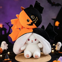 Pumpkin Bat Reversible Bunny Plush