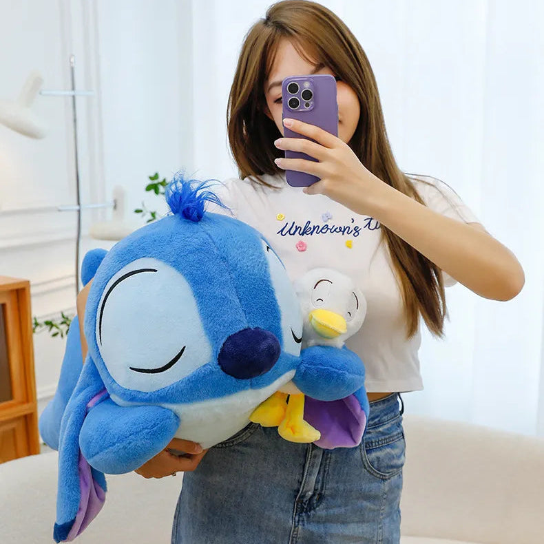 Sleepy Stitch Duck Hug Plushie (35 cm)