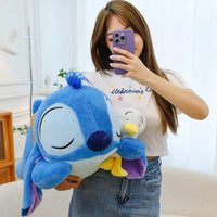 Sleepy Stitch Duck Hug Plushie (35 cm)