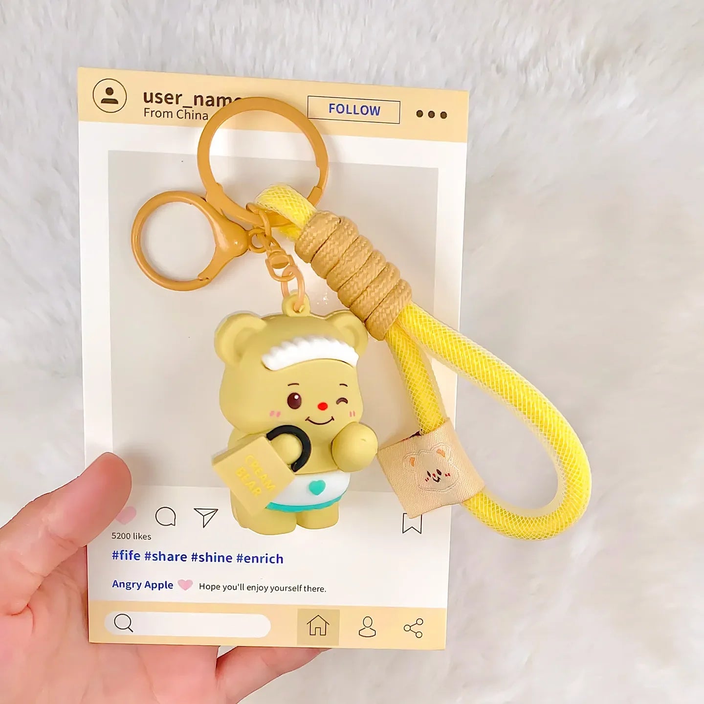 Butter Bear Boutique Loop Keychain