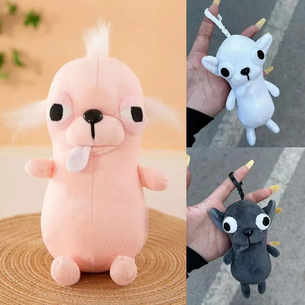 Tongue Out Chihuahua Plush Keychain