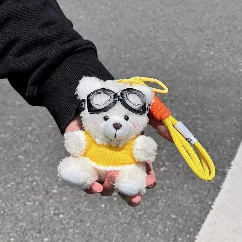 Flight Friend Pilot Bear Plush Keychain