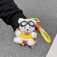 Flight Friend Pilot Bear Plush Keychain