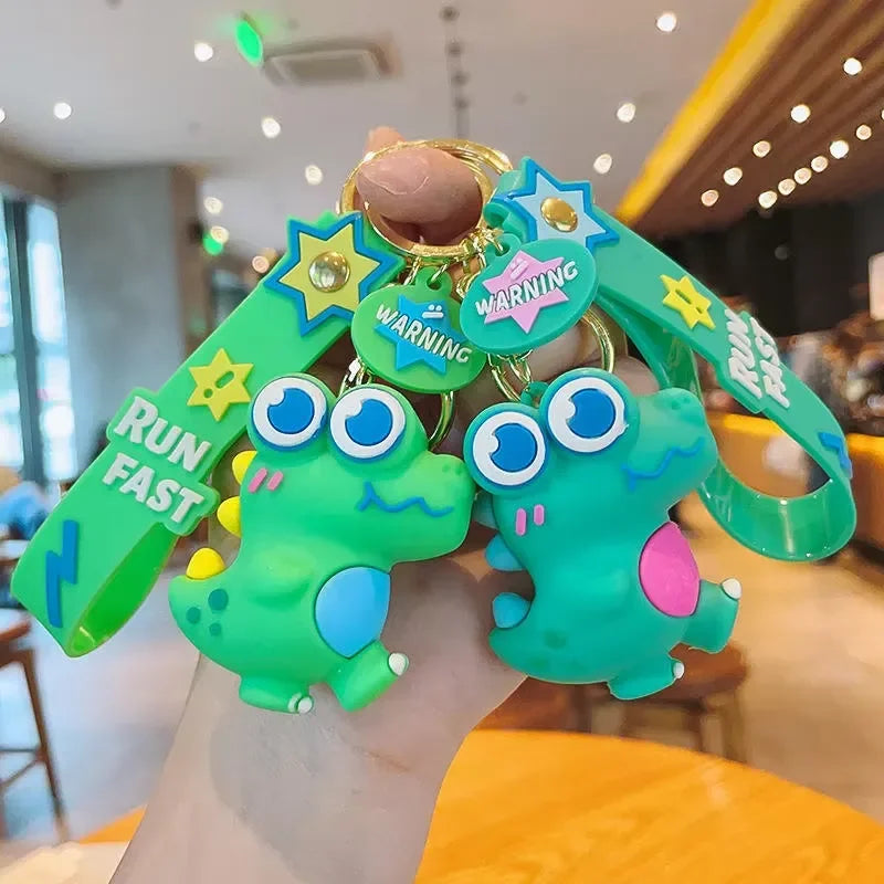 Dinosaur Run Fast Warning Keychain - Bear Hugs