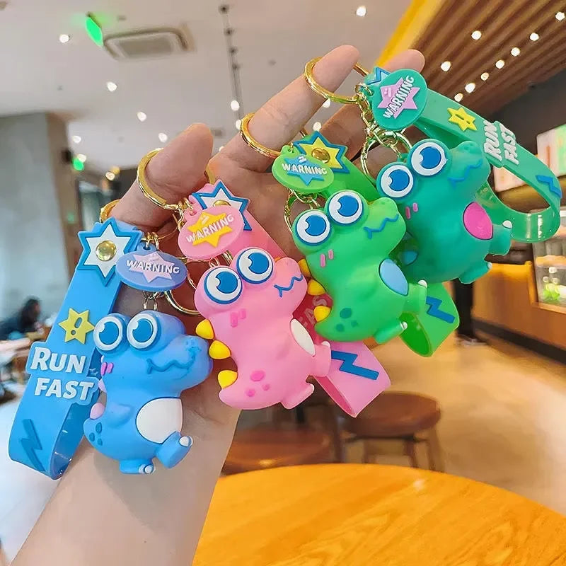 Dinosaur Run Fast Warning Keychain - Bear Hugs