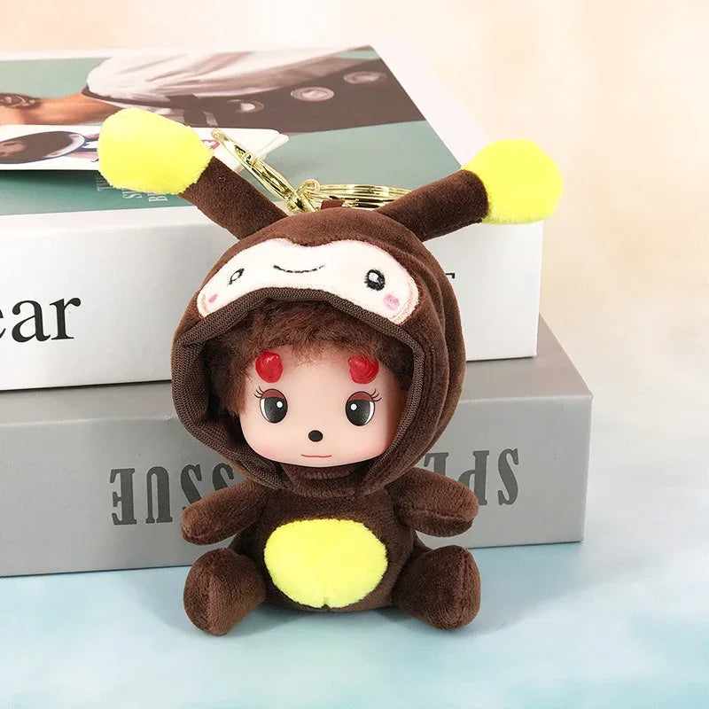 Monchhichi Menagerie Hooded Plush Keychain