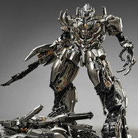 Transformers action figure on a gray background
