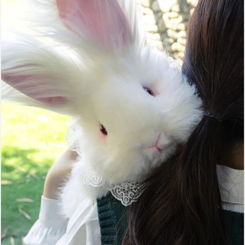 Bear Hugs Realistic Angora Rabbit Plush Backpack