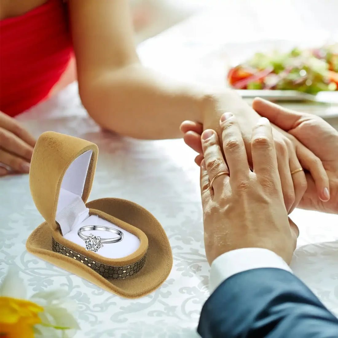 Cowboy Hat Novelty Ring Box