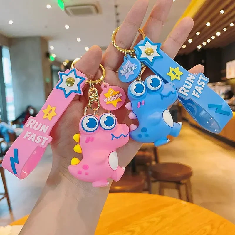 Dinosaur Run Fast Warning Keychain - Bear Hugs