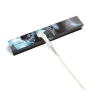 White wand with packaging featuring a character, on a white background