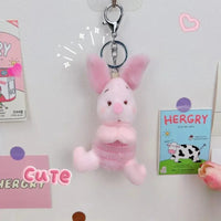 Sleepy Piglet Plush Keychain