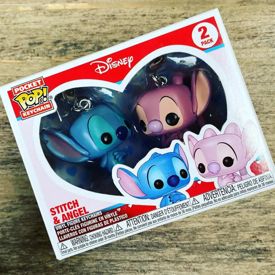 Funko POP Stitch & Angel Couple Keychain
