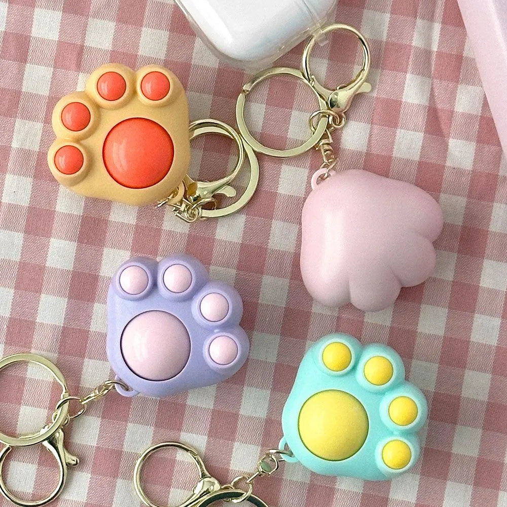 Cat Paw Sensory Massager Fidget Keychain