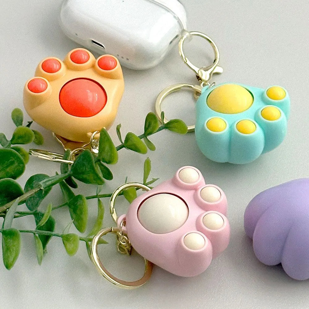 Cat Paw Sensory Massager Fidget Keychain