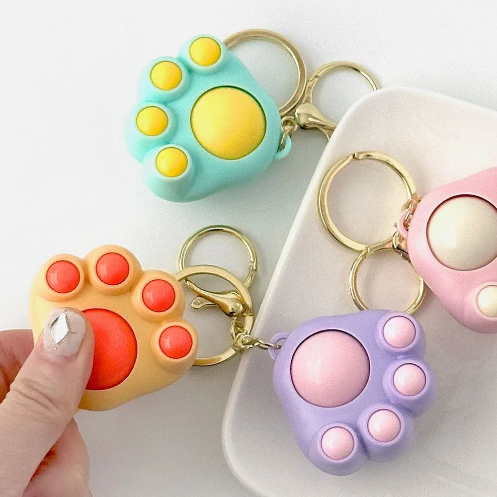 Cat Paw Sensory Massager Fidget Keychain