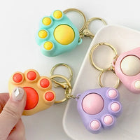 Cat Paw Sensory Massager Fidget Keychain